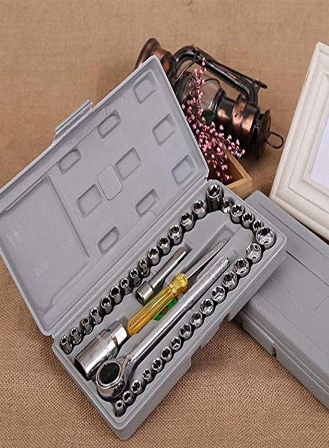 param Metal and Fiber Multi Purpose Combination Socket Wrench Hand Tool Kit Set -40 Pcs - Image 3